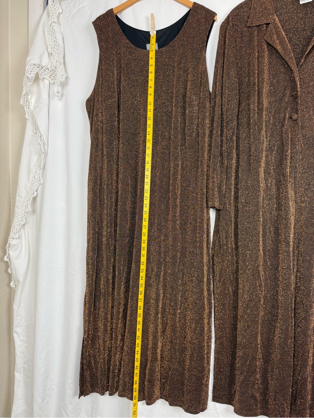 Rabbit Rabbit Rabbit Designs - Metallic Brown Long Dress & Duster Set - Size 24W - Picture 9 of 15